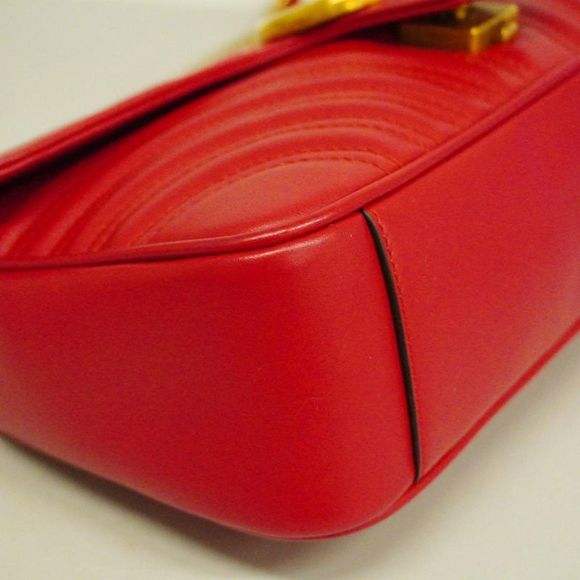 Gucci Gg Marmont Red Leather Shoulder Bag (Pre-Owned) - Picture 11 of 11